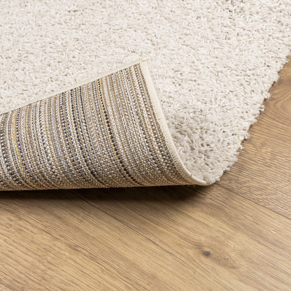 Teppich Shaggy Hochflor Modern Creme 240x240 cm