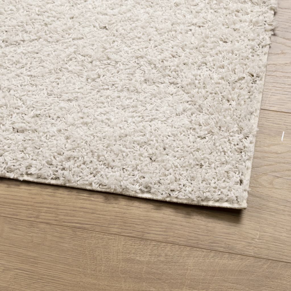 Teppich Shaggy Hochflor Modern Creme 300x400 cm