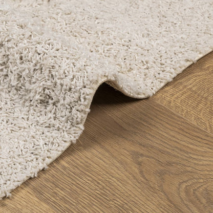 Teppich Shaggy Hochflor Modern Creme 300x400 cm