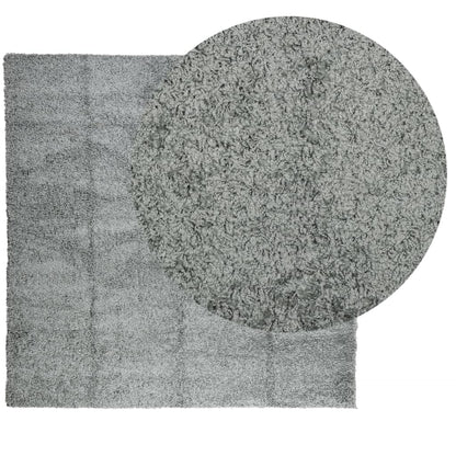 Teppich Shaggy Hochflor Modern Grün 240x240 cm