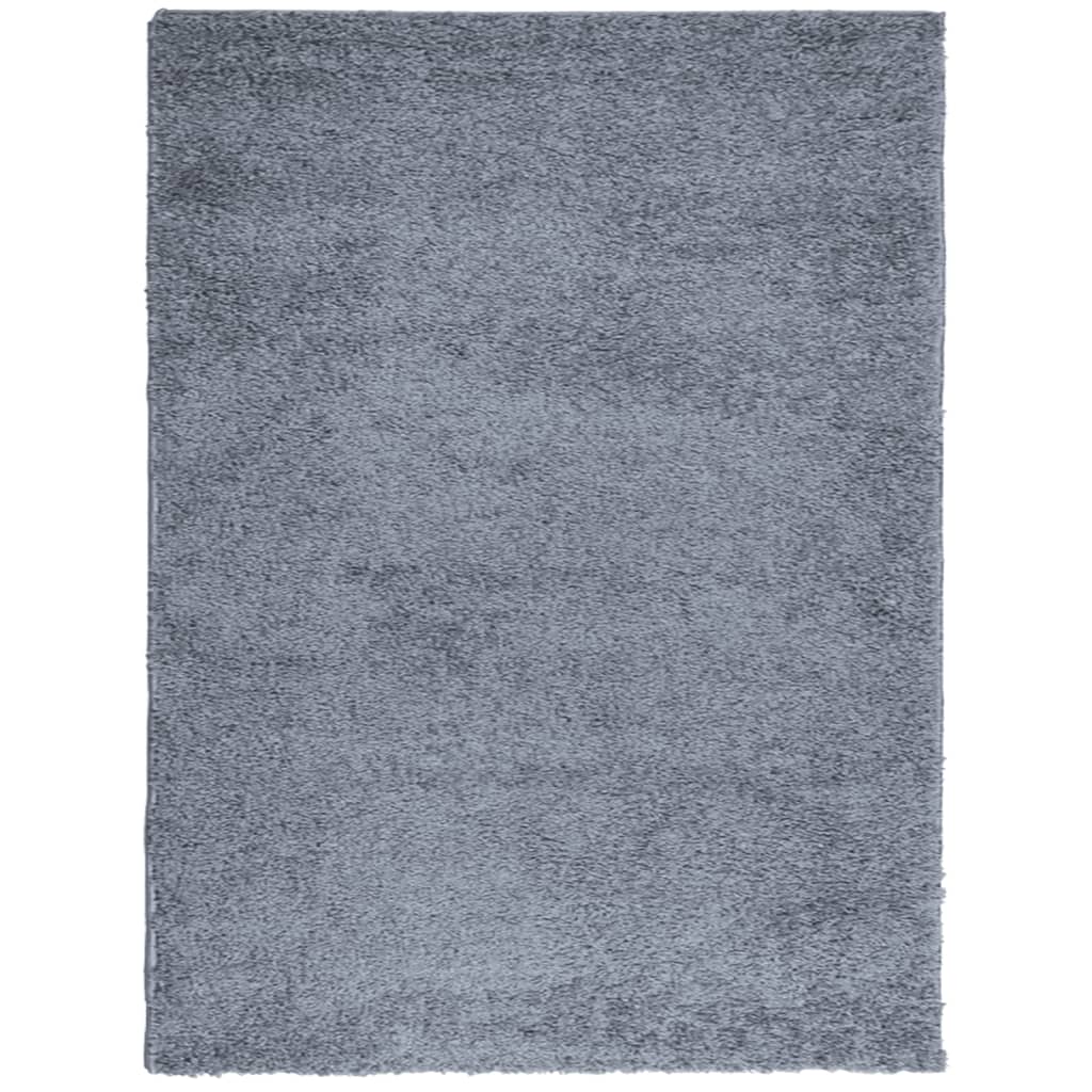 Teppich Shaggy Hochflor Modern Blau 300x400 cm