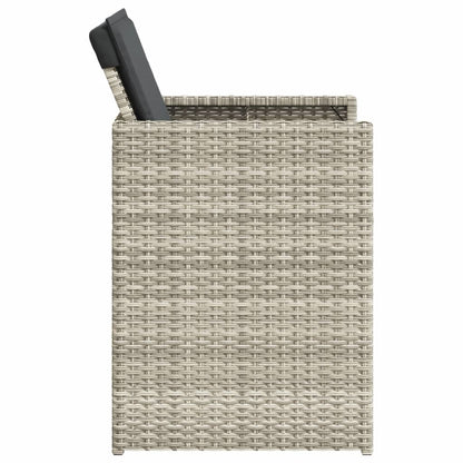 Gartenstühle mit Kissen 4 Stk. Hellgrau Poly Rattan