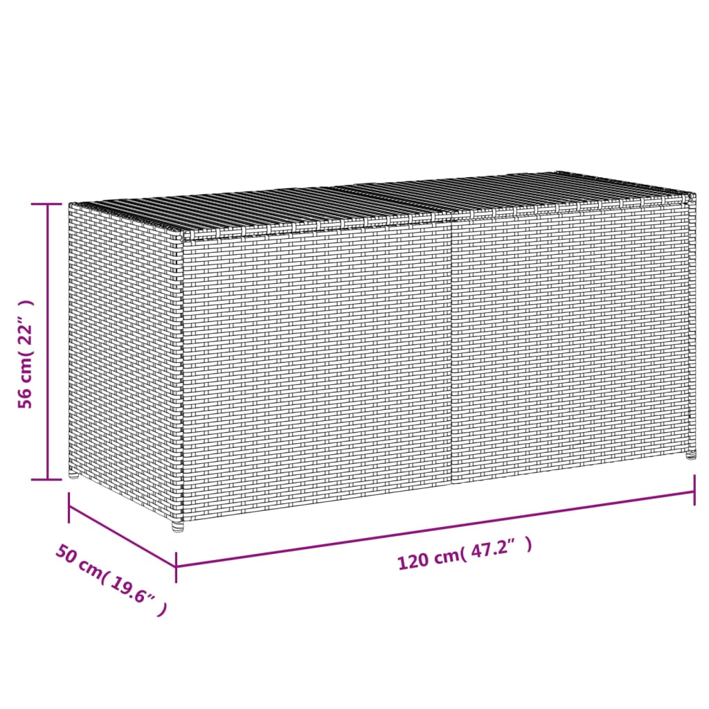 Gartentruhe Schwarz 283L Poly Rattan