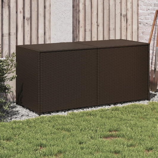 Gartentruhe Braun 283L Poly Rattan