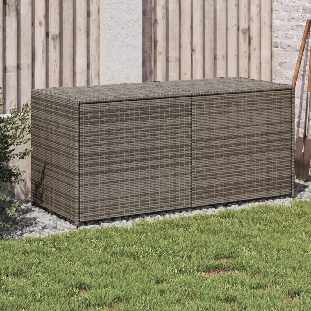 Gartentruhe Grau 283L Poly Rattan