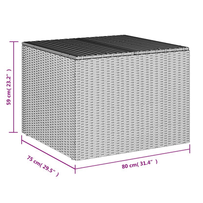 Gartentruhe Schwarz 291L Poly Rattan