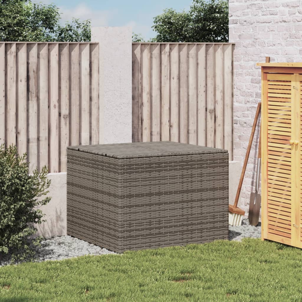 Gartentruhe Grau 291L Poly Rattan