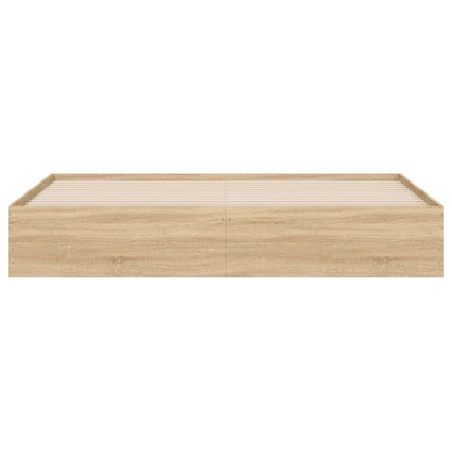 Bettgestell mit Schubladen Sonoma-Eiche 200x200cm Holzwerkstoff