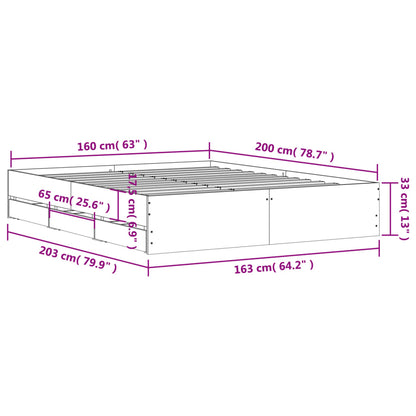 Bettgestell mit Schubladen Schwarz 160x200 cm Holzwerkstoff