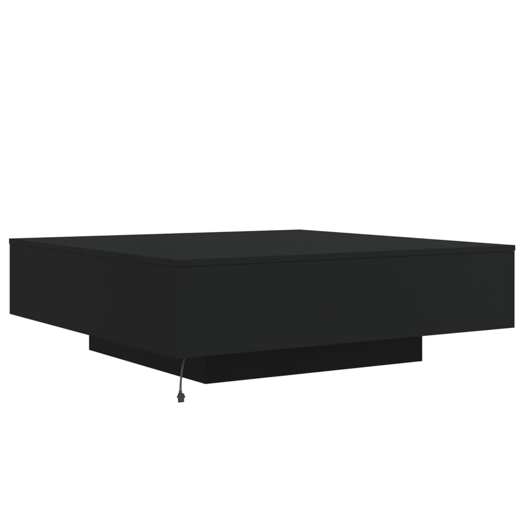 Couchtisch mit LED-Leuchten Schwarz 100x100x31 cm