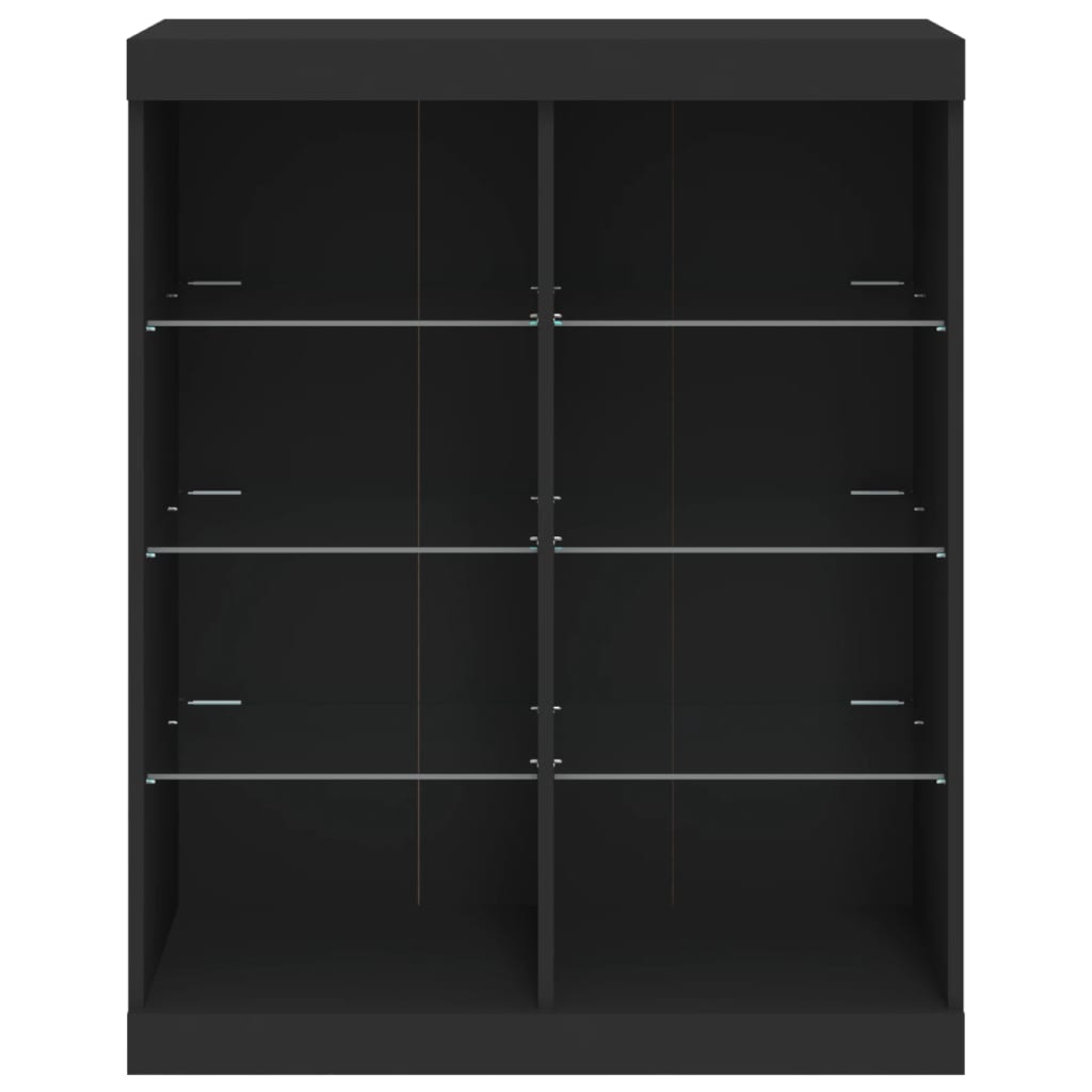 Sideboard mit LED-Leuchten Schwarz 81x37x100 cm