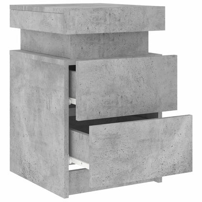 Bedside tables with LED lights 2 pcs. Concrete grey 35x39x55 cm