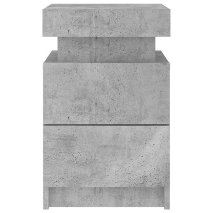 Bedside tables with LED lights 2 pcs. Concrete grey 35x39x55 cm