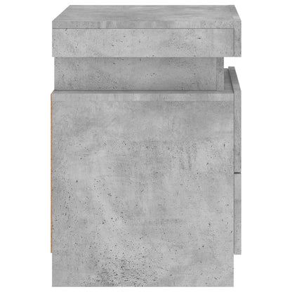 Bedside tables with LED lights 2 pcs. Concrete grey 35x39x55 cm