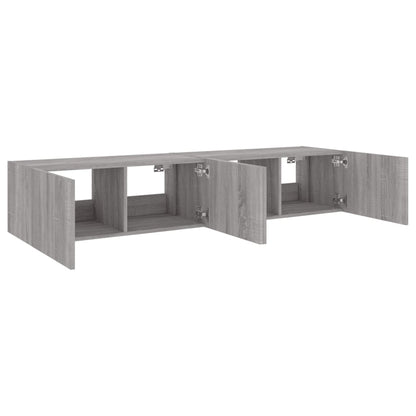 TV-Wandschränke mit LED-Leuchten 2 Stk. Grau Sonoma 80x35x31 cm