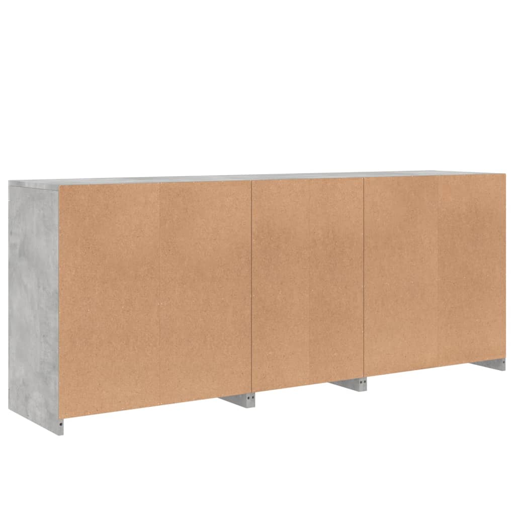 Sideboard mit LED-Leuchten Betongrau 162x37x67 cm