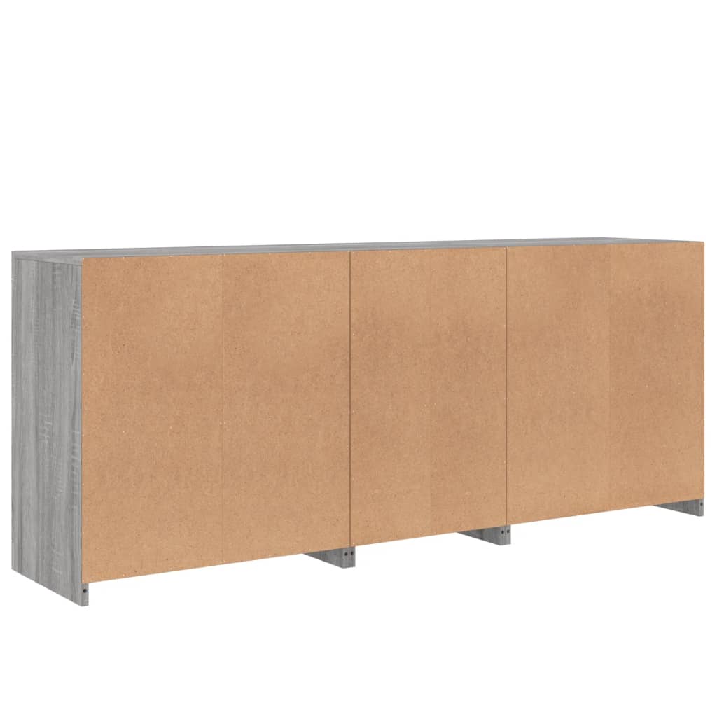 Sideboard mit LED-Leuchten Grau Sonoma 162x37x67 cm