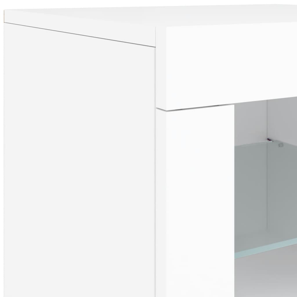 Sideboard mit LED-Leuchten Weiß 181,5x37x67 cm