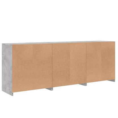 Sideboard mit LED-Leuchten Betongrau 181,5x37x67 cm