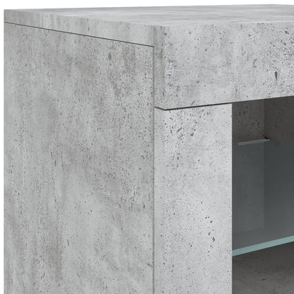 Sideboard mit LED-Leuchten Betongrau 283x37x67 cm