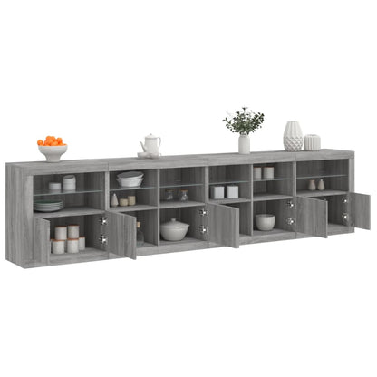 Sideboard mit LED-Leuchten Grau Sonoma 283x37x67 cm