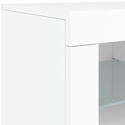 Sideboard mit LED-Leuchten Weiß 283x37x67 cm