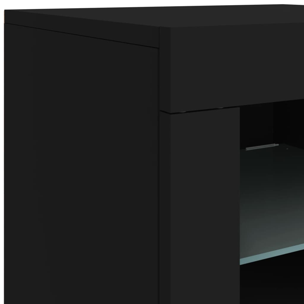 Sideboard mit LED-Leuchten Schwarz 283x37x67 cm