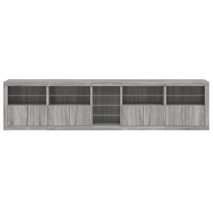 Sideboard mit LED-Leuchten Grau Sonoma 283x37x67 cm