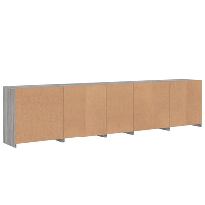 Sideboard mit LED-Leuchten Grau Sonoma 283x37x67 cm