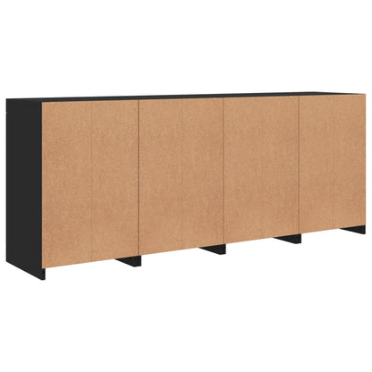 Sideboard mit LED-Leuchten Schwarz 164x37x67 cm