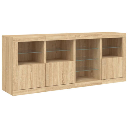 Sideboard mit LED-Leuchten Sonoma-Eiche 164x37x67 cm