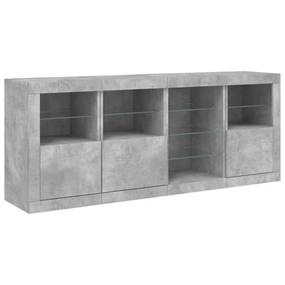 Sideboard mit LED-Leuchten Betongrau 164x37x67 cm