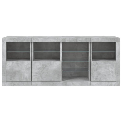 Sideboard mit LED-Leuchten Betongrau 164x37x67 cm