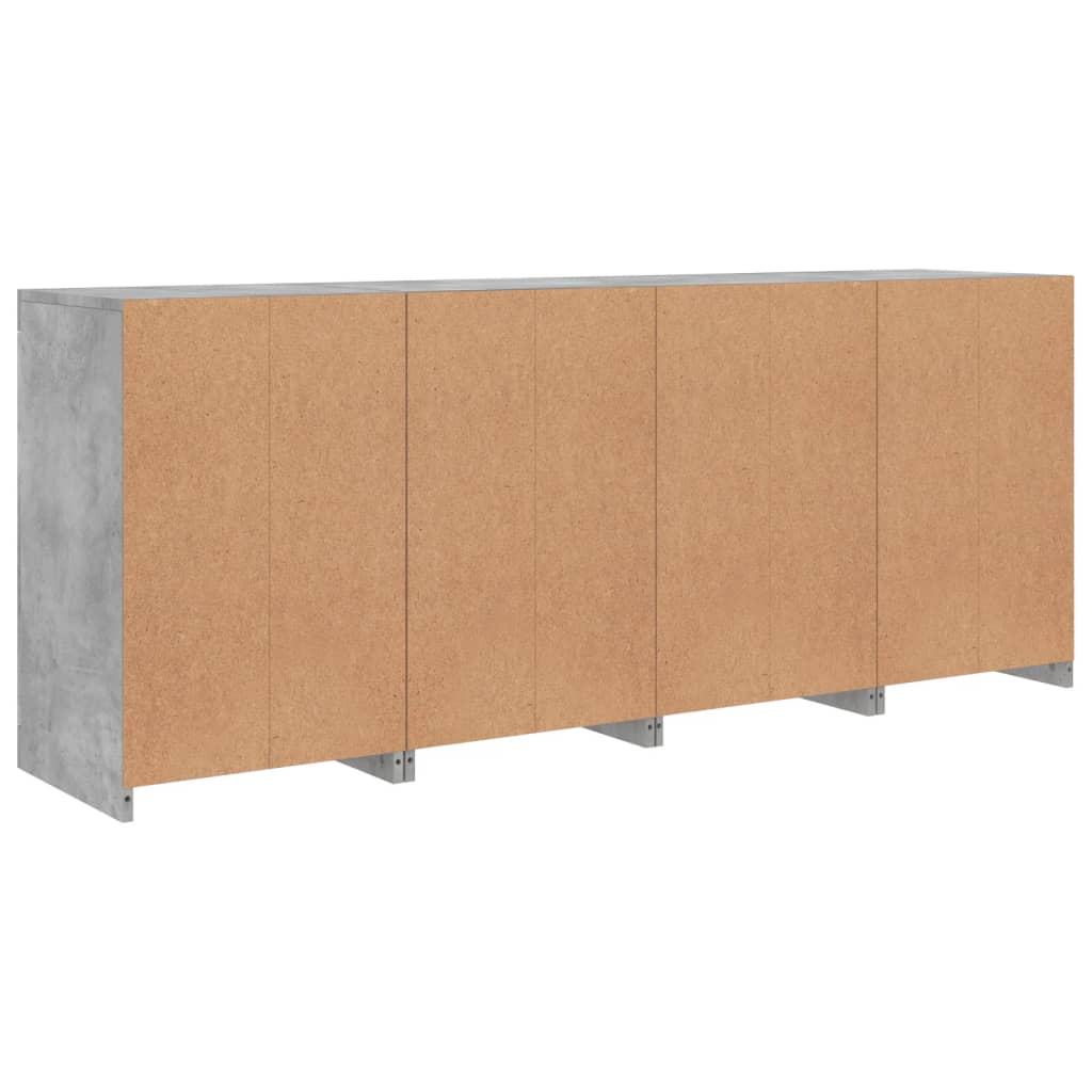 Sideboard mit LED-Leuchten Betongrau 164x37x67 cm