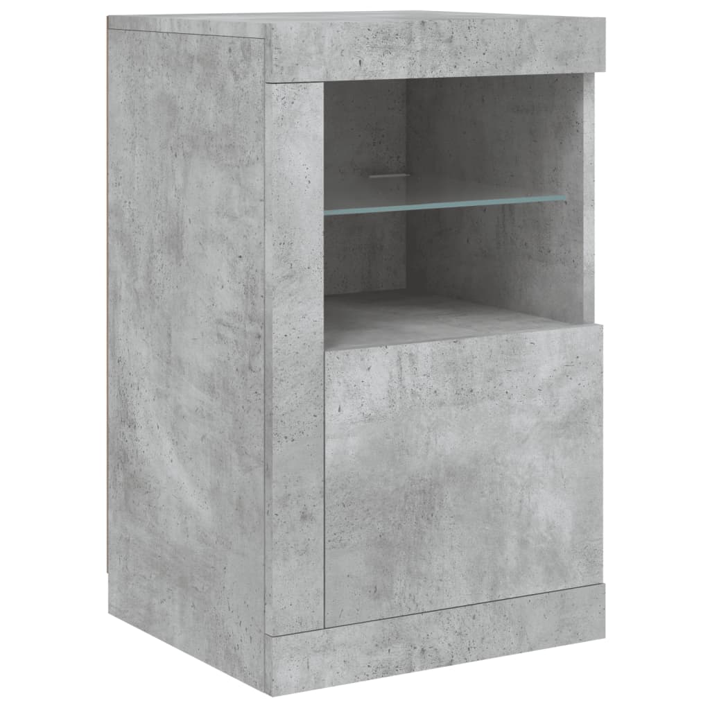 Sideboard mit LED-Leuchten Betongrau 164x37x67 cm