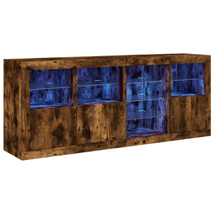 Sideboard mit LED-Leuchten Räuchereiche 164x37x67 cm