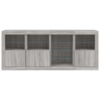 Sideboard mit LED-Leuchten Grau Sonoma 164x37x67 cm