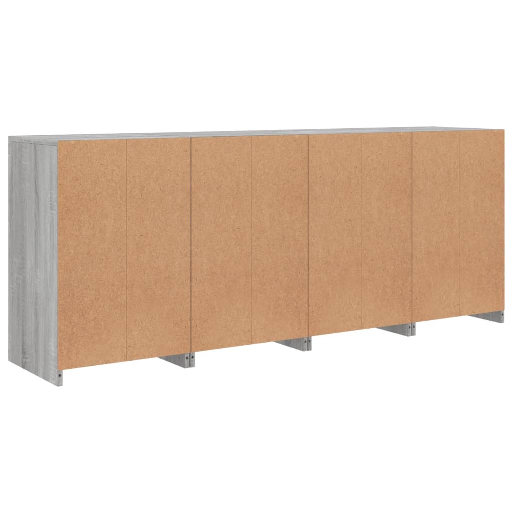 Sideboard mit LED-Leuchten Grau Sonoma 164x37x67 cm