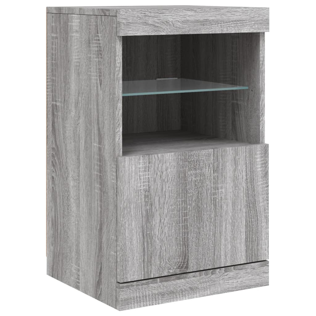 Sideboard mit LED-Leuchten Grau Sonoma 164x37x67 cm