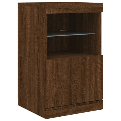 Sideboard mit LED-Leuchten Braun Eichen-Optik 164x37x67 cm