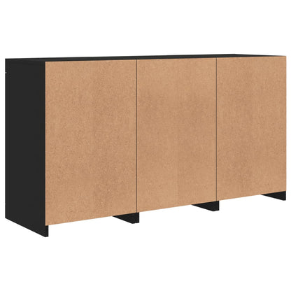 Sideboard mit LED-Leuchten Schwarz 123x37x67 cm