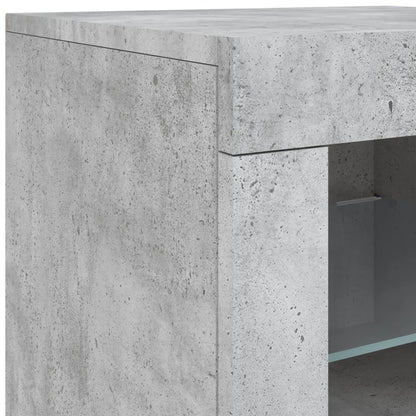 Sideboard mit LED-Leuchten Betongrau 123x37x67 cm