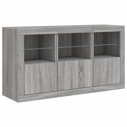 Sideboard mit LED-Leuchten Grau Sonoma 123x37x67 cm