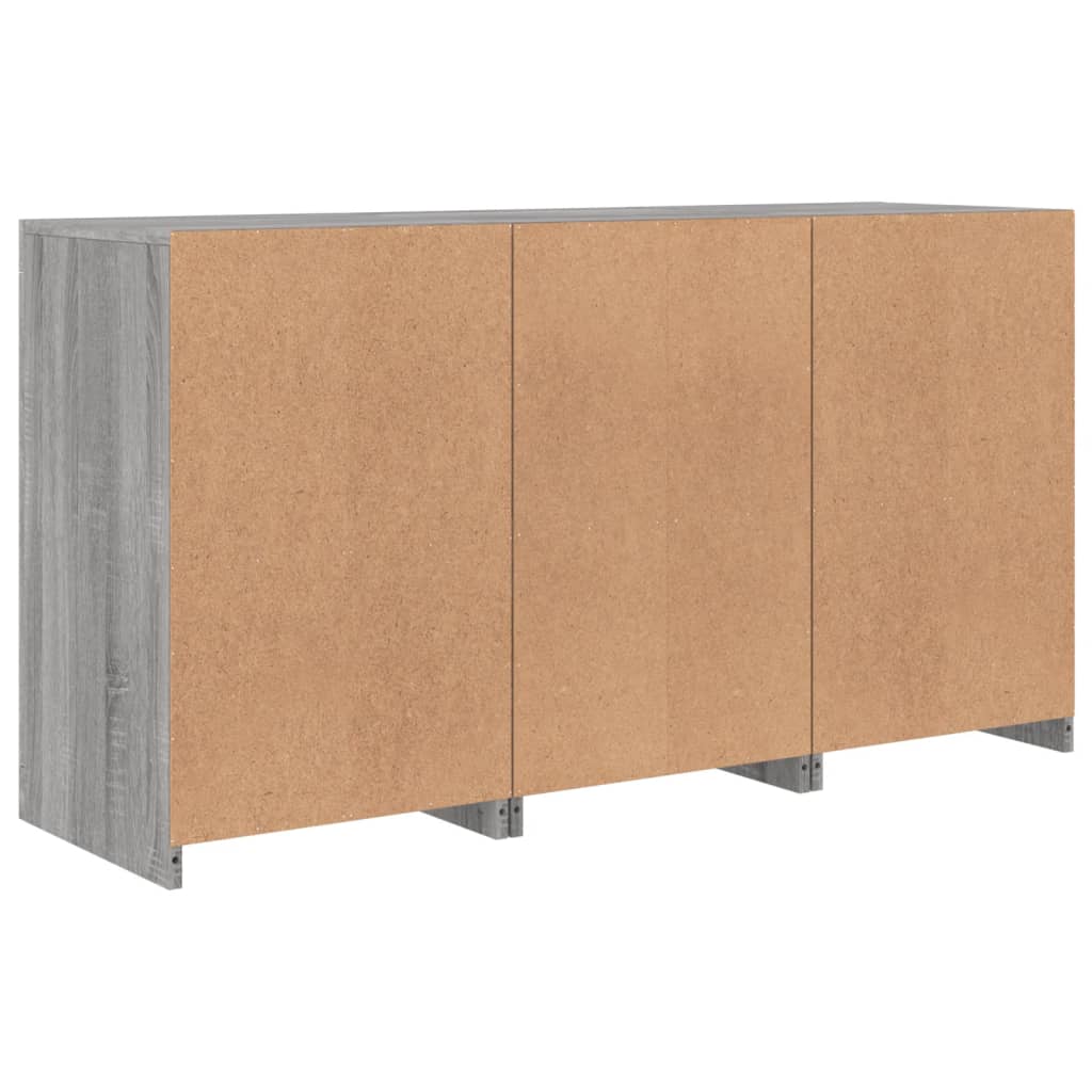 Sideboard mit LED-Leuchten Grau Sonoma 123x37x67 cm