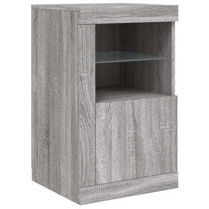 Sideboard mit LED-Leuchten Grau Sonoma 123x37x67 cm