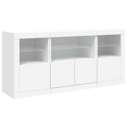 Sideboard mit LED-Leuchten Weiß 142,5x37x67 cm