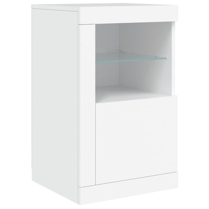 Sideboard mit LED-Leuchten Weiß 142,5x37x67 cm