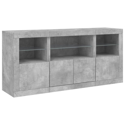 Sideboard mit LED-Leuchten Betongrau 142,5x37x67 cm