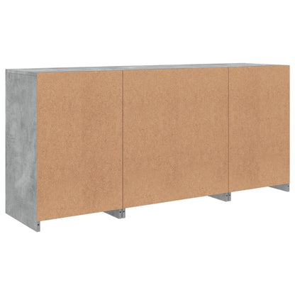 Sideboard mit LED-Leuchten Betongrau 142,5x37x67 cm