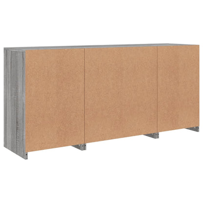 Sideboard mit LED-Leuchten Grau Sonoma 142,5x37x67 cm